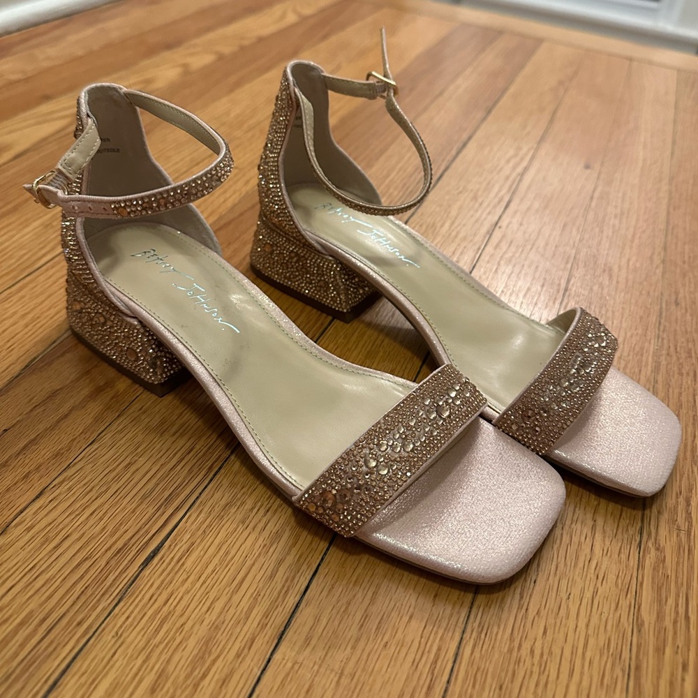 Betsy Johnson sandals - rose gold - size 8.5